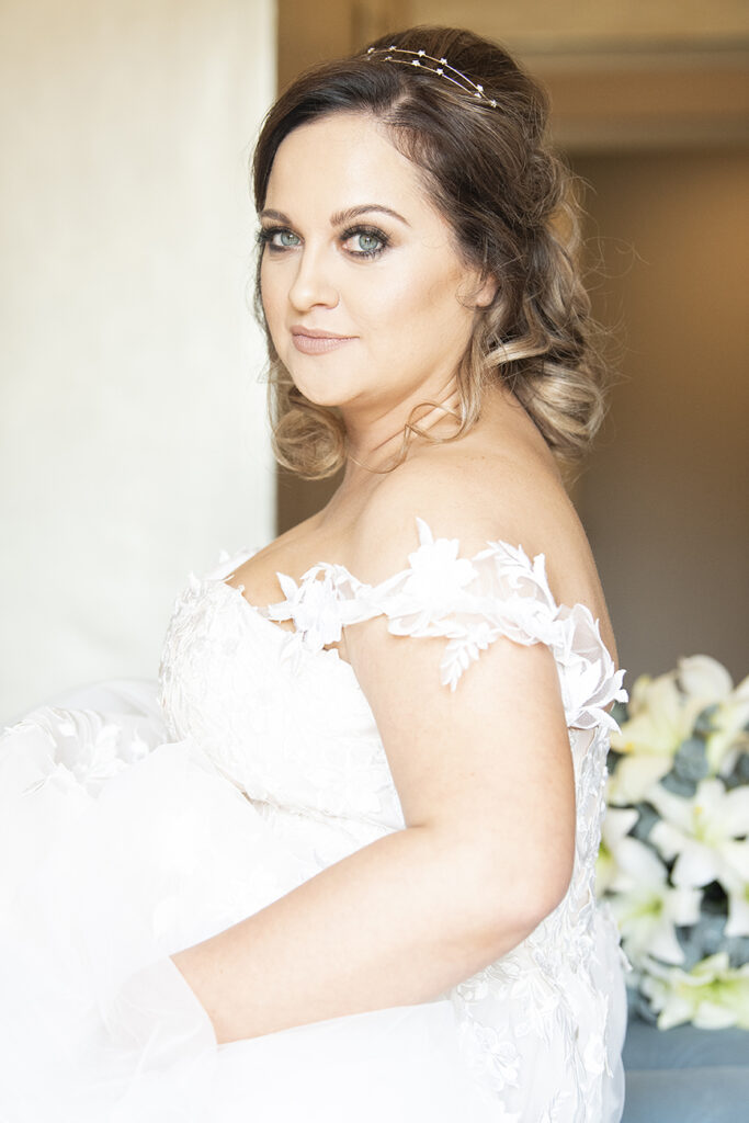 Professional bridal glam by Storm Pass Makeup for wedding day portraits